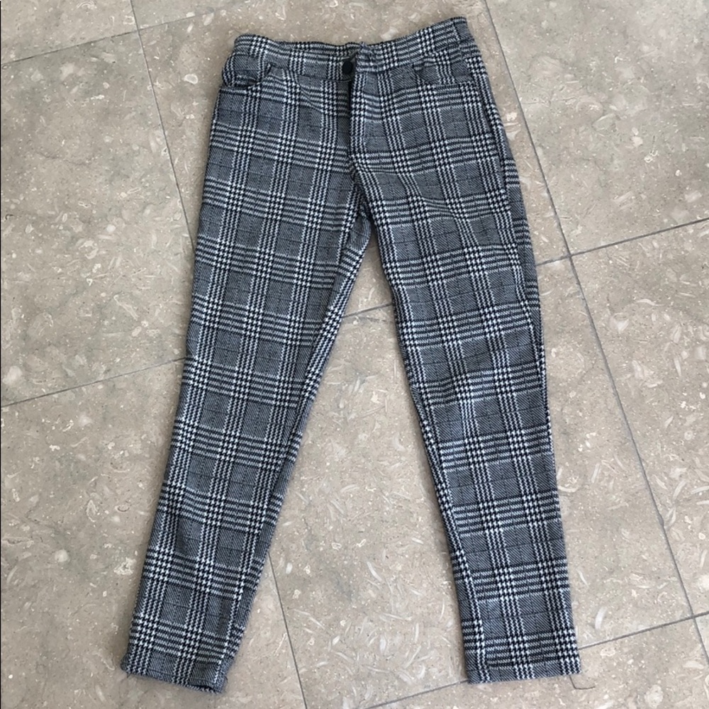 Gingham stretch pants